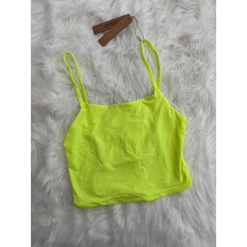 Skims Fits Everybody Strappy Back Cami Green Highlighter Size XXS - Picture 3 of 8